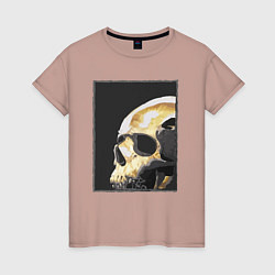 Футболка хлопковая женская Skull, цвет: пыльно-розовый
