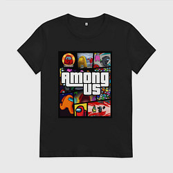 Футболка хлопковая женская AMONG US GTA, цвет: черный