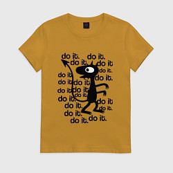 Футболка хлопковая женская РАЗОЧАРОВАНИЕ, цвет: горчичный