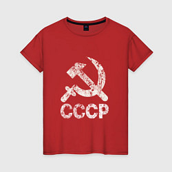 Футболка хлопковая женская СССР, цвет: красный