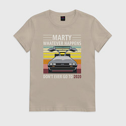 Футболка хлопковая женская Back to the Future, цвет: миндальный