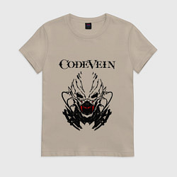 Футболка хлопковая женская CodeVein Z, цвет: миндальный