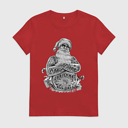 Футболка хлопковая женская Плохой Санта, цвет: красный