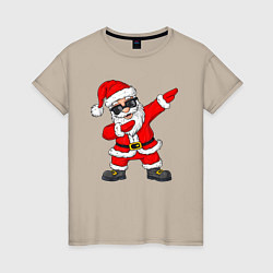 Футболка хлопковая женская Dabing Santa, цвет: миндальный