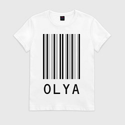 Футболка хлопковая женская Оля (штрихкод), цвет: белый