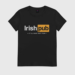 Футболка хлопковая женская Irish Pub, цвет: черный