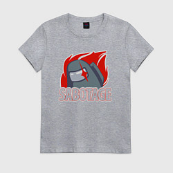 Футболка хлопковая женская Among Us sabotage амонг ас саботаж, цвет: меланж