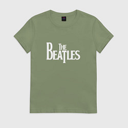 Футболка хлопковая женская The Beatles, цвет: авокадо