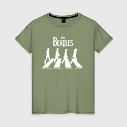 Футболка хлопковая женская The Beatles, цвет: авокадо