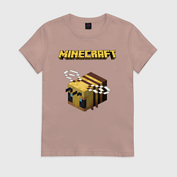Футболка хлопковая женская Minecraft, цвет: пыльно-розовый