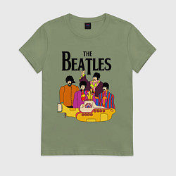 Футболка хлопковая женская THE BEATLES, цвет: авокадо