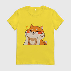 Женская футболка Сиба Ину Милые Щечки