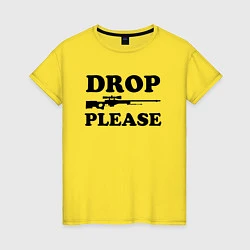 Футболка хлопковая женская Drop Please, цвет: желтый