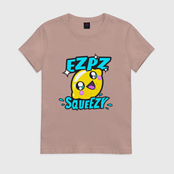 Футболка хлопковая женская Easy Peasy Lemon Squeezy, цвет: пыльно-розовый