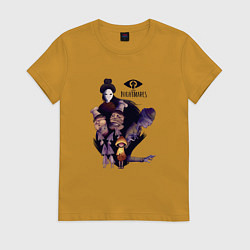 Футболка хлопковая женская Little Nightmares 2, цвет: горчичный