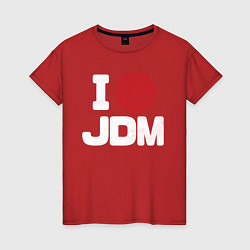 Футболка хлопковая женская JDM, цвет: красный