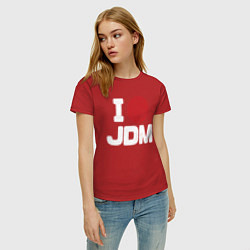 Футболка хлопковая женская JDM, цвет: красный — фото 2