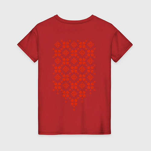 Женская футболка Белорусская вышиванка / Красный – фото 2