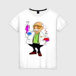 Женская футболка Ученый химик колбы