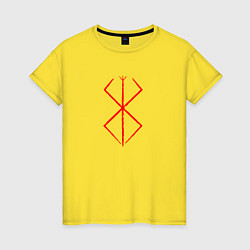 Футболка хлопковая женская BERSERK БЕРСЕРК КЛЕЙМО, цвет: желтый
