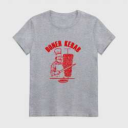 Футболка хлопковая женская Донер кебаб, цвет: меланж