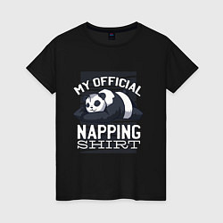 Футболка хлопковая женская My Official Napping Shirt, цвет: черный
