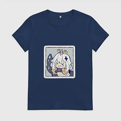 Футболка хлопковая женская Паймон, цвет: тёмно-синий