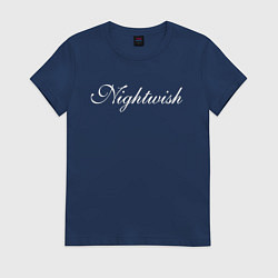 Футболка хлопковая женская Nightwish Logo Найтвиш Z, цвет: тёмно-синий