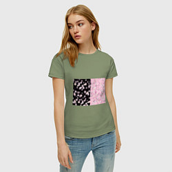 Футболка хлопковая женская САКУРА SAKURA ВИШНЯ, цвет: авокадо — фото 2