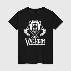 Футболка хлопковая женская Valheim, цвет: черный