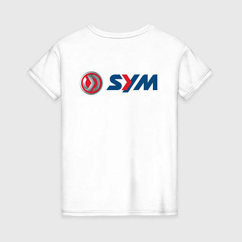 Женская футболка Sym Мото Лого спина Z / Белый – фото 2