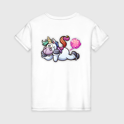 Женская футболка Единорог - мечтатель / Белый – фото 2