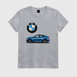 Футболка хлопковая женская BMW X6, цвет: меланж