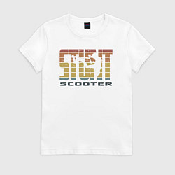 Футболка хлопковая женская Трюковый самокат STUNT SCOOTER, цвет: белый