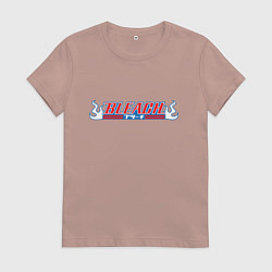 Футболка хлопковая женская BLEACH OPENING БЛИЧ ОПЕНИНГ, цвет: пыльно-розовый