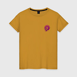 Футболка хлопковая женская Zerg logo mini Purple, цвет: горчичный