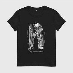 Футболка хлопковая женская Джек Потрошитель Лондон, цвет: черный