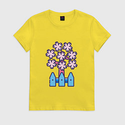 Футболка хлопковая женская Сакура, цвет: желтый
