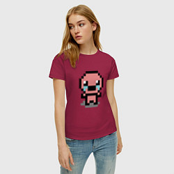 Футболка хлопковая женская Pixel isaac, цвет: маджента — фото 2