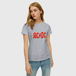 Футболка хлопковая женская ACDC, цвет: меланж — фото 2