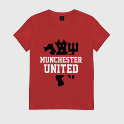 Футболка хлопковая женская Манчестер Юнайтед Red Devils, цвет: красный