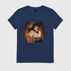 Футболка хлопковая женская Resident Evil Village Lady, цвет: тёмно-синий