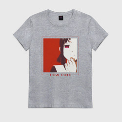 Футболка хлопковая женская Kaguya How Cute, цвет: меланж