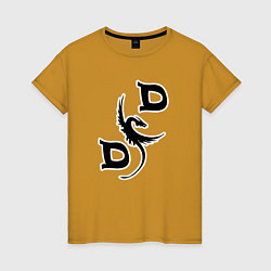 Футболка хлопковая женская D&D Dragon, цвет: горчичный