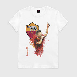 Футболка хлопковая женская Francesco Totti - Roma - Italy, цвет: белый