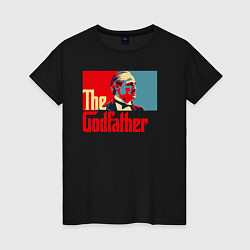 Футболка хлопковая женская Godfather logo, цвет: черный