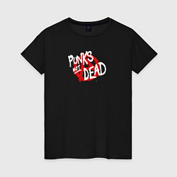 Футболка хлопковая женская Punk’s Not Dead, цвет: черный