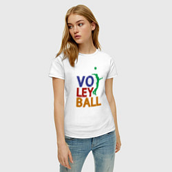 Футболка хлопковая женская Game Volleyball, цвет: белый — фото 2
