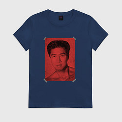 Футболка хлопковая женская Van Autograph Poster, цвет: тёмно-синий