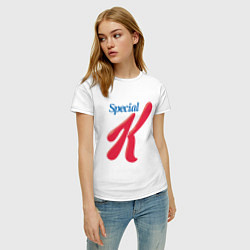 Футболка хлопковая женская Special k merch Essential, цвет: белый — фото 2